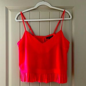 FRENCH CONNECTION PLEATED TANK TOP FOR WOMENS ORANGE